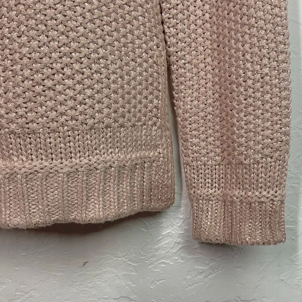 White House Black Market Dusty Pink Long Sleeve Knit Sweater Small - Image 3