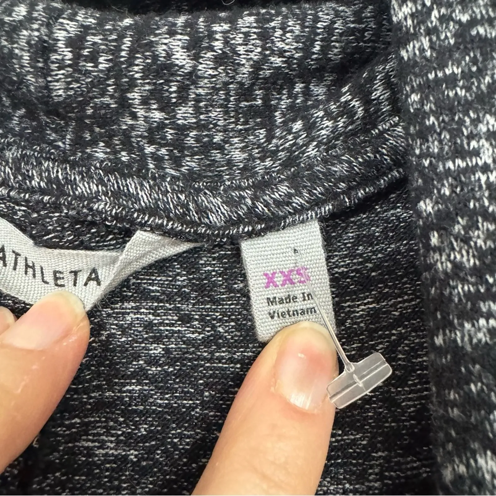 Athleta Grey Marled Cocoon Open Front Cardigan Sweater Womens XXS Preppy Career - Image 9