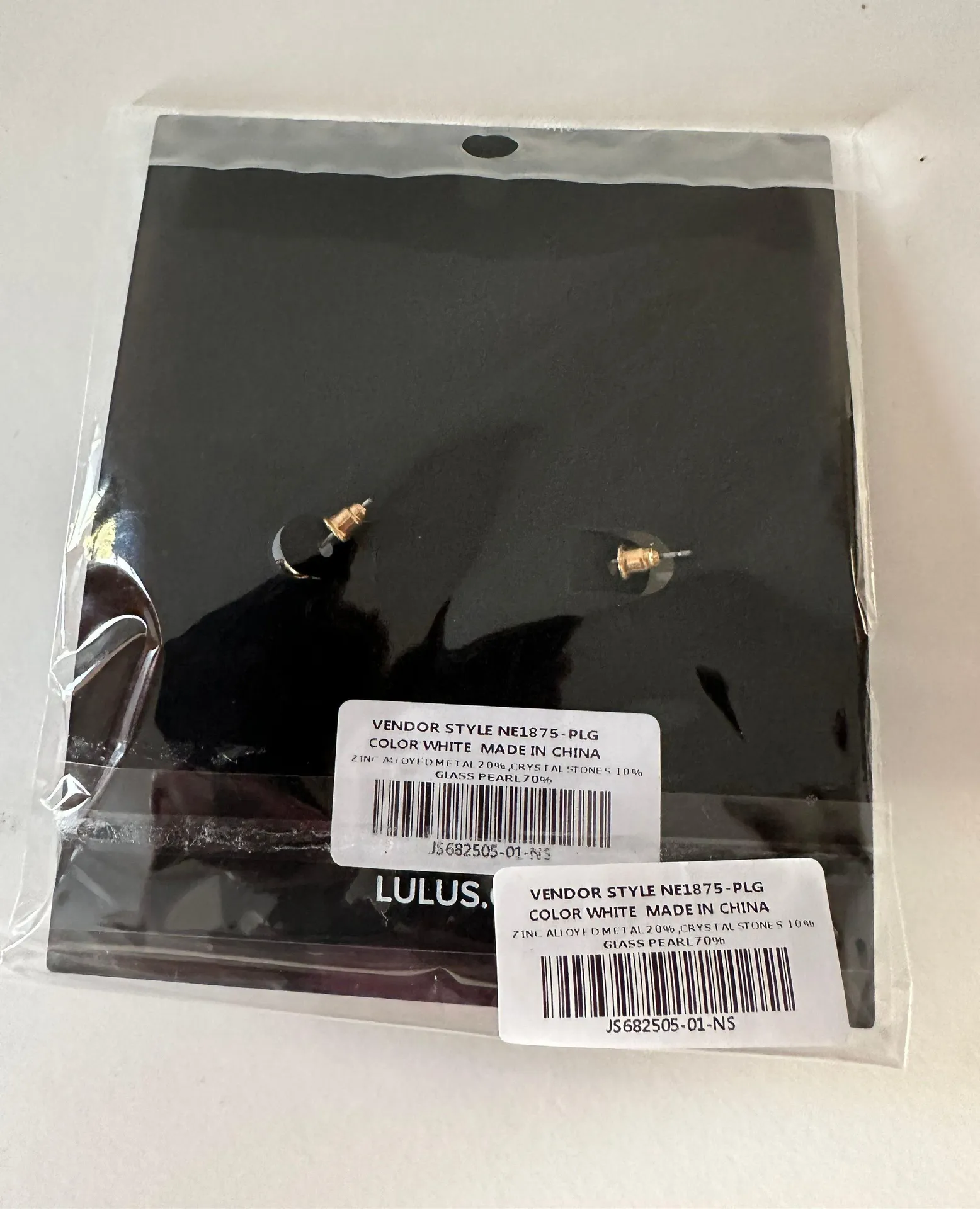 Lulus Pearl Rhinestone Hoop Earrings - Image 3