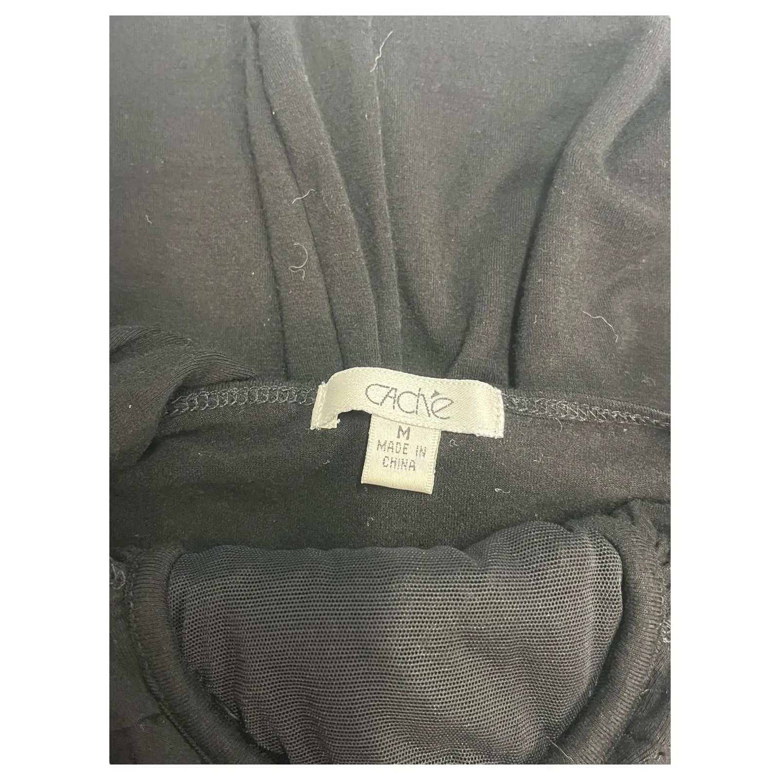 VTG Cache Halter Top Womens Medium Black Babydoll Crochet Boho Y2K Retro Fairy - Image 8