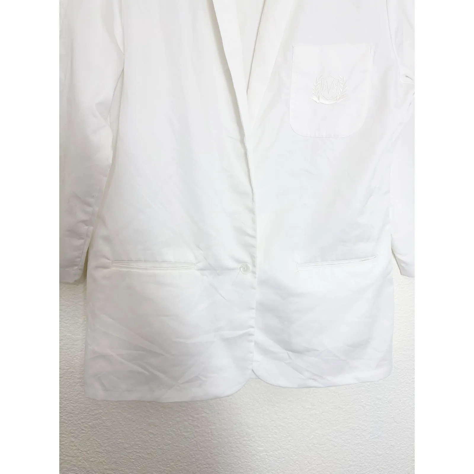 Deadstock Vintage 80s Diane Von Furstenberg Monogram Blazer Size 14 Preppy - Image 9