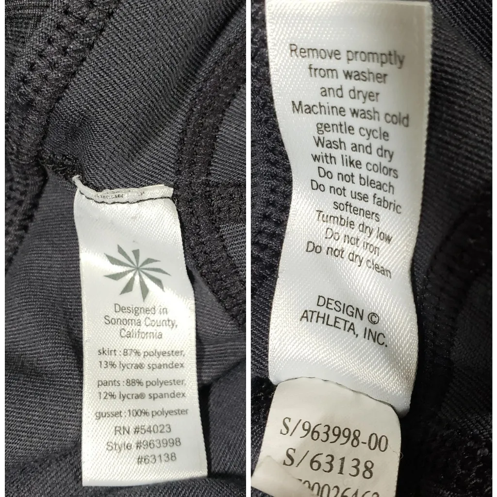 Skort Capri Leggings Black and Gray Size S - Image 8