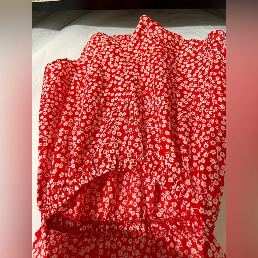 NWT Princess Polly Virgo Tie Front Romper Red‎ size 8 - Image 5