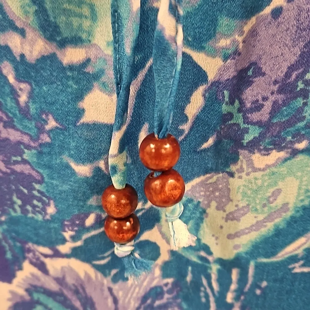 đź’•VIVIENNE WESTWOODđź’• Chiffon Batwing Blousson Sleeve Blouse ~ Abstract Floral - Image 5