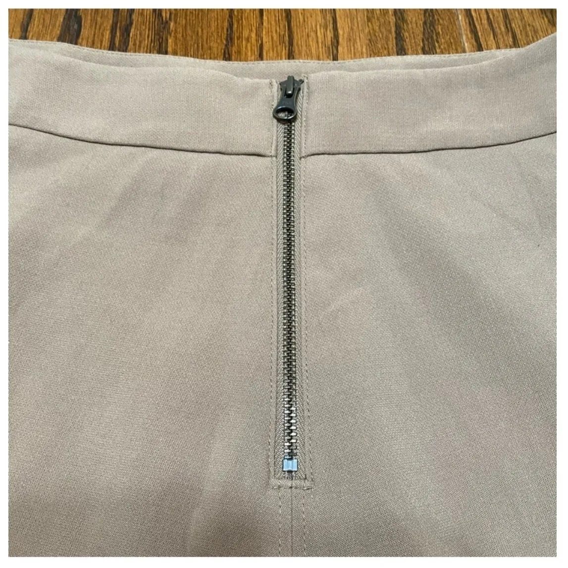 Loft Flare Skirt Womens 8 Khaki Brown Flare Skirt Lined Career Business Casual - Image 2