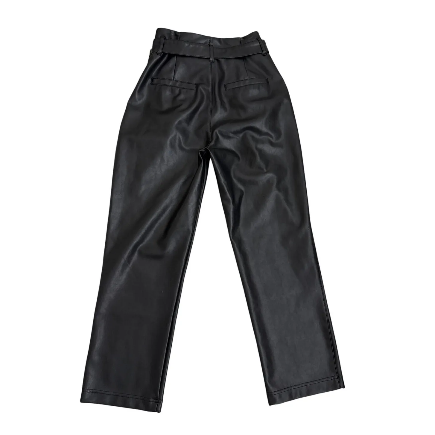 Abercrombie & Fitch High Waist Straight Grunge Faux Leather Pants Women's XS - Image 3
