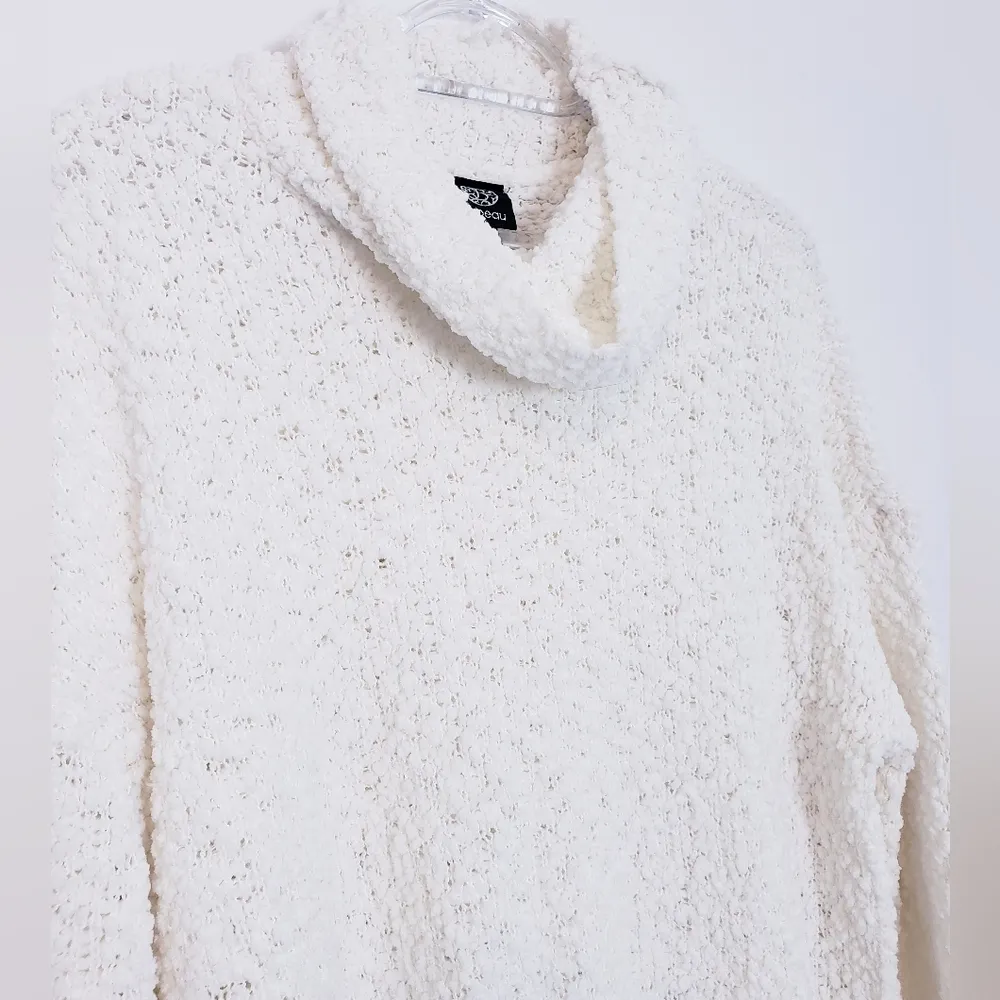 Bobeau  Cowl Neck Boucle Pullover Sweater - Image 3