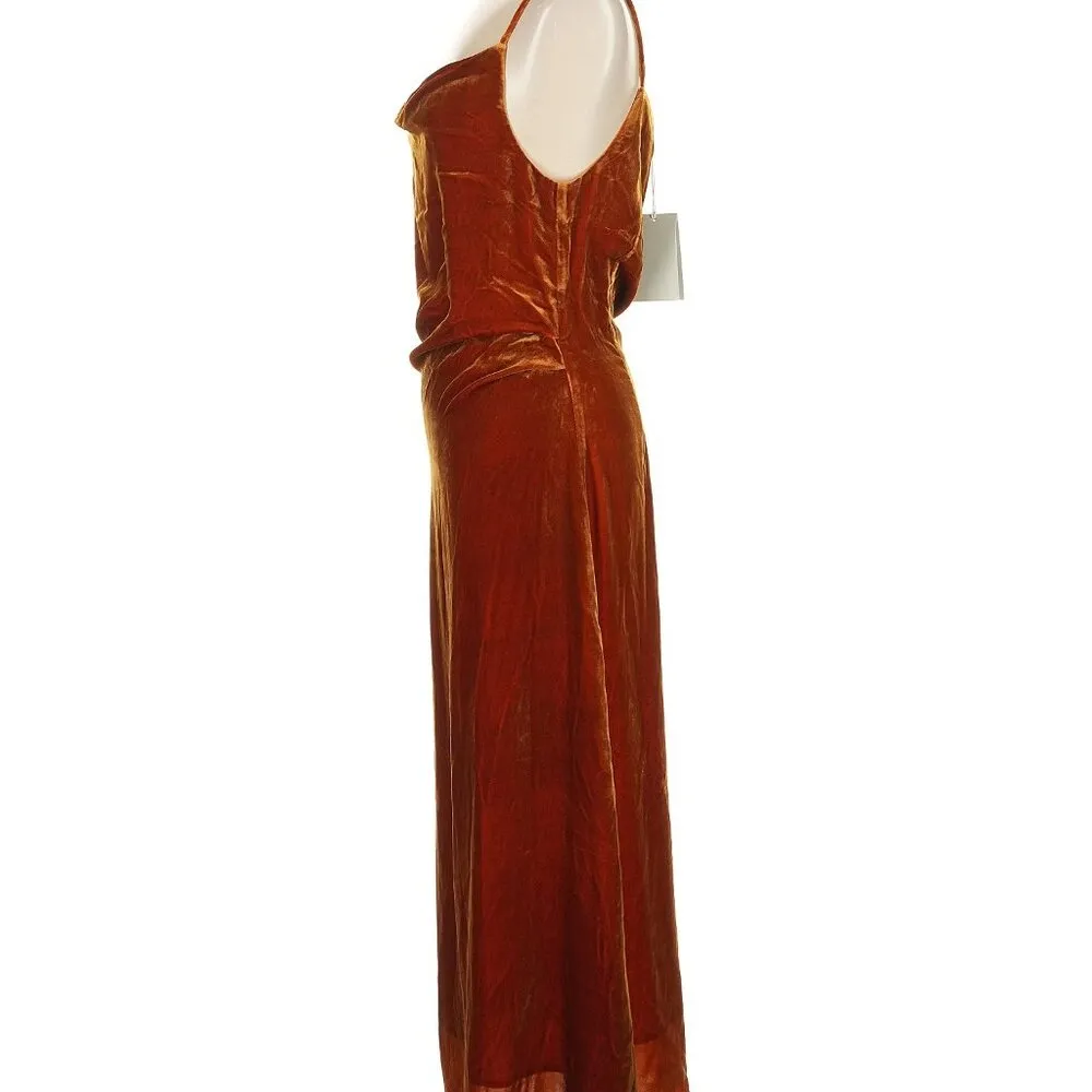 Chic Rust orange velvet Dress Size 6 - Image 2