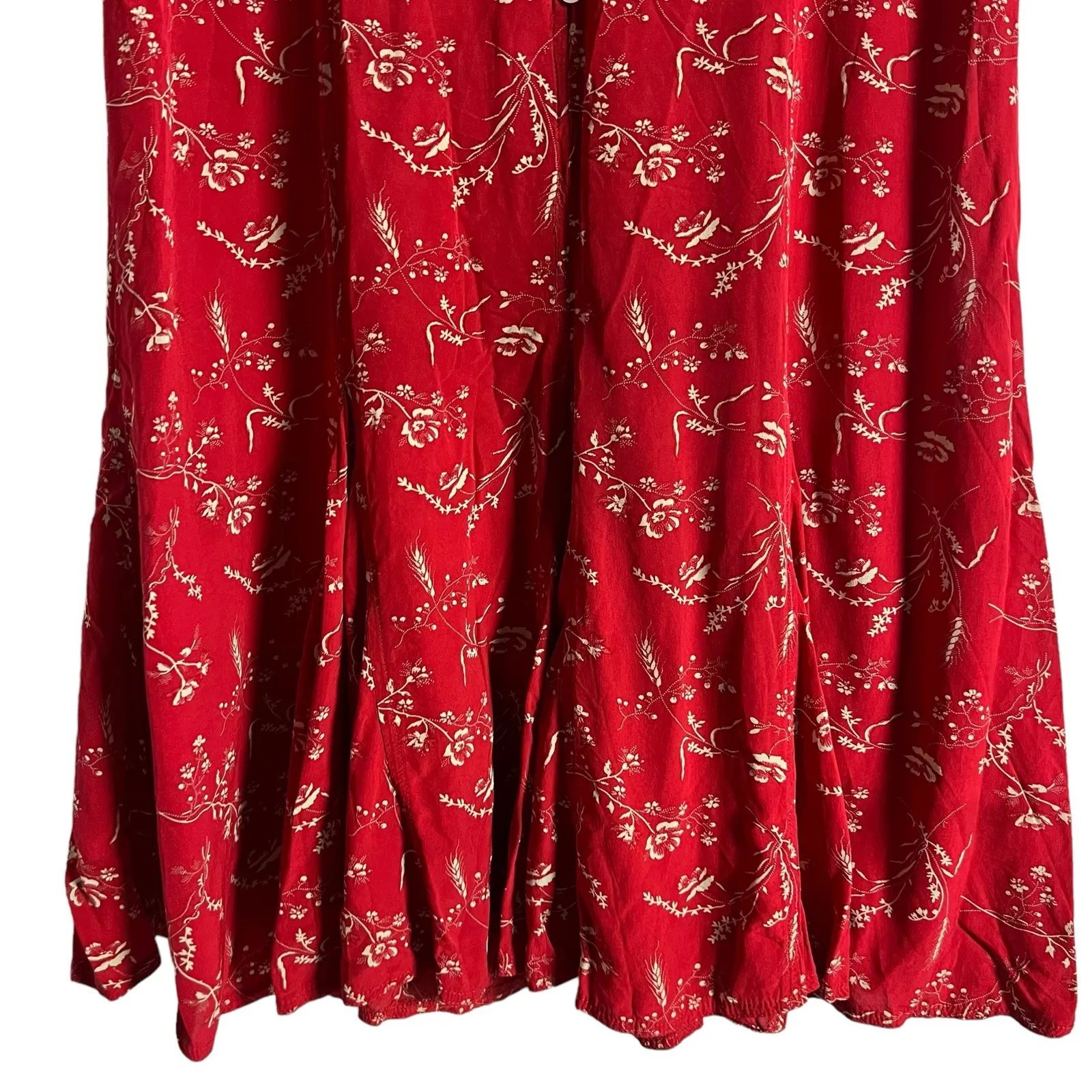 Polo by Ralph Lauren Red Floral Button Front Short Sleeve Mini Dress Size 8 - Image 9