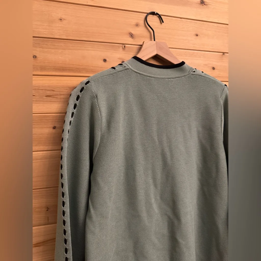 Vintage Exclusively Misook Size 2X Full Zip Acrylic Green Blue Cardigan - Image 7