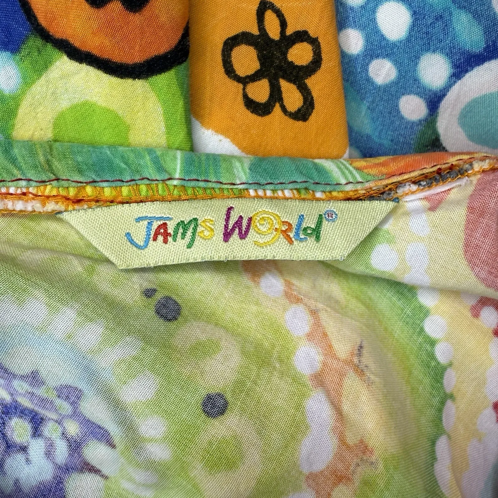 Vintage Jams World Sundress Small Abstract Floral Psychedelic Boho Festival READ - Image 5