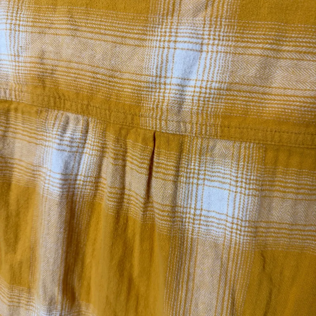 UNIVERSAL THREAD Yellow Plaid Flannel Button Up Long Sleeve Shirt Size Medium - Image 7