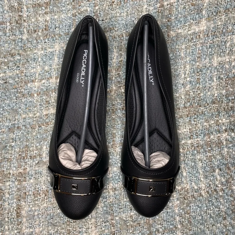 Piccadilly Cloud Rita II Women's Low Heel Buckle Pumps in Black Size 10 - Image 7