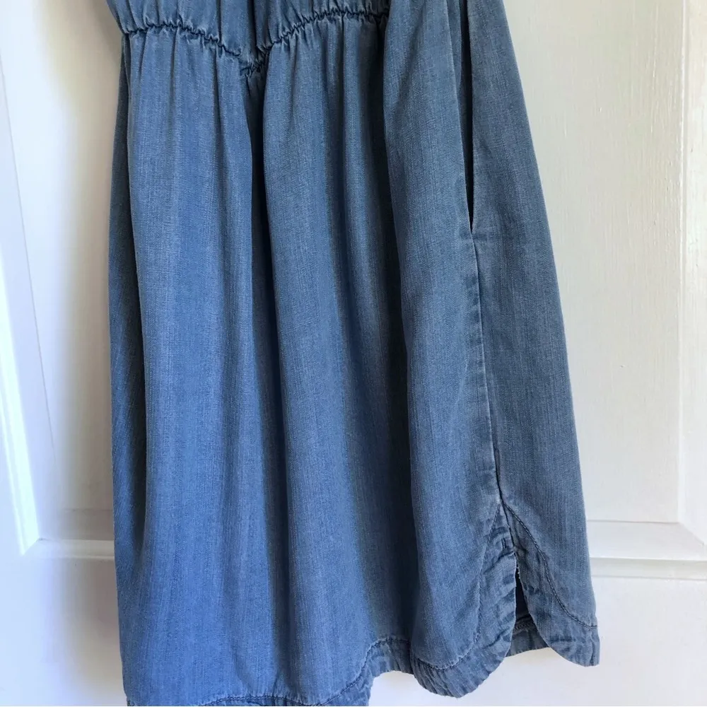Denim Chambray Lyocell Tank Mini Dress Casual Sleeveless summer - Image 9