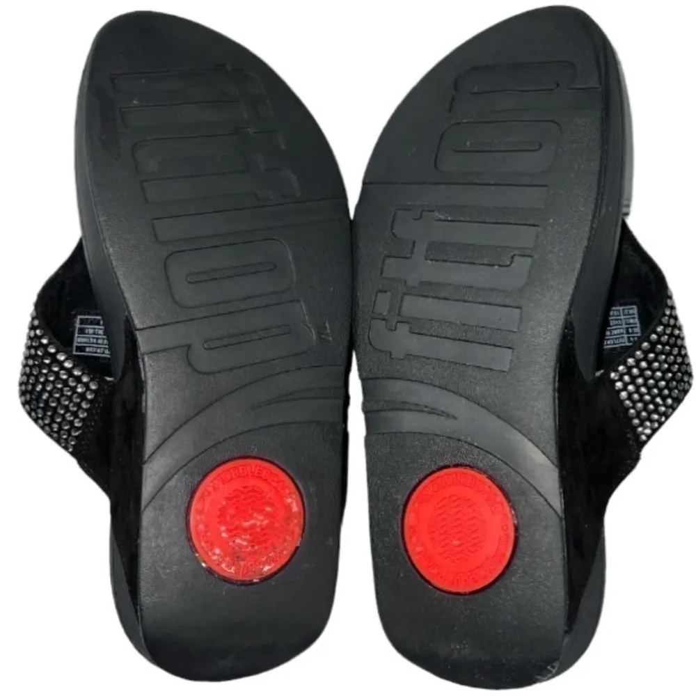 Fitflop Flare Rhinestone thong Comfort Wedge Slip On Sandals Size 6 - Image 6