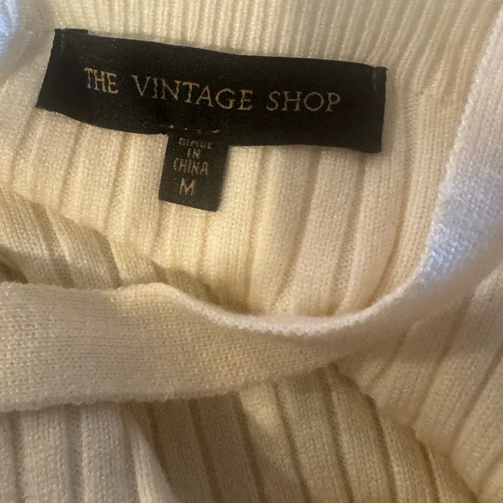 The Vintage Shop Women's Knitted Fashion Dress, Ivory Size M - Image 5