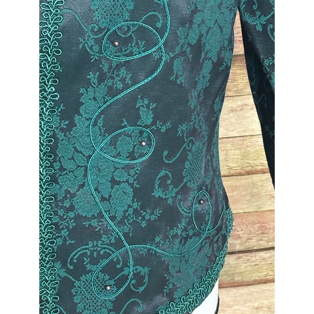 Vintage Nah Nah Collection Green Jacket & Maxi Dress Size M Jacquard Embroidered Size M - Image 5