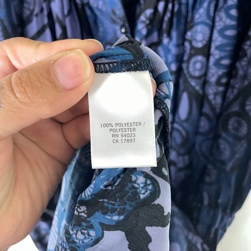 Banana Republic Blue Abstract Paisley Midi Dress - Image 4