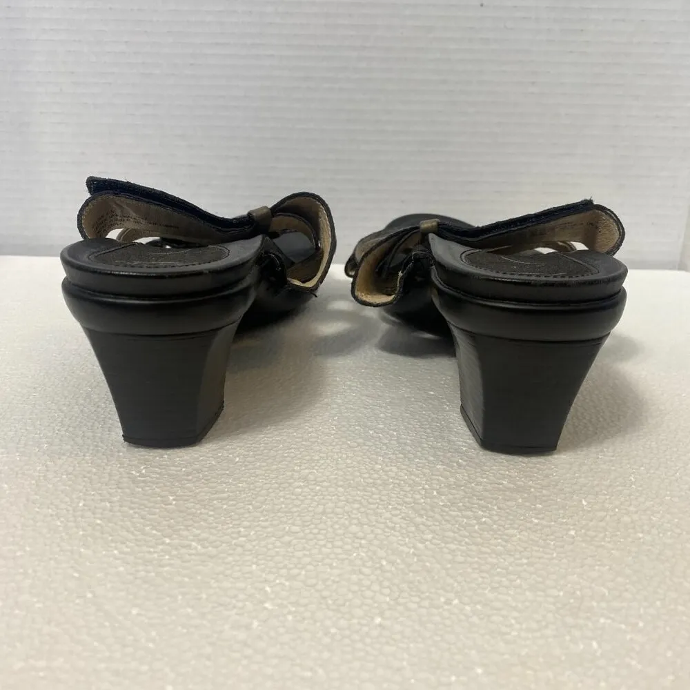 Abeo Gillian Neutral Women's Sandals Slides Adjustable Straps Dress Heels Sz 9 Black - Image 6