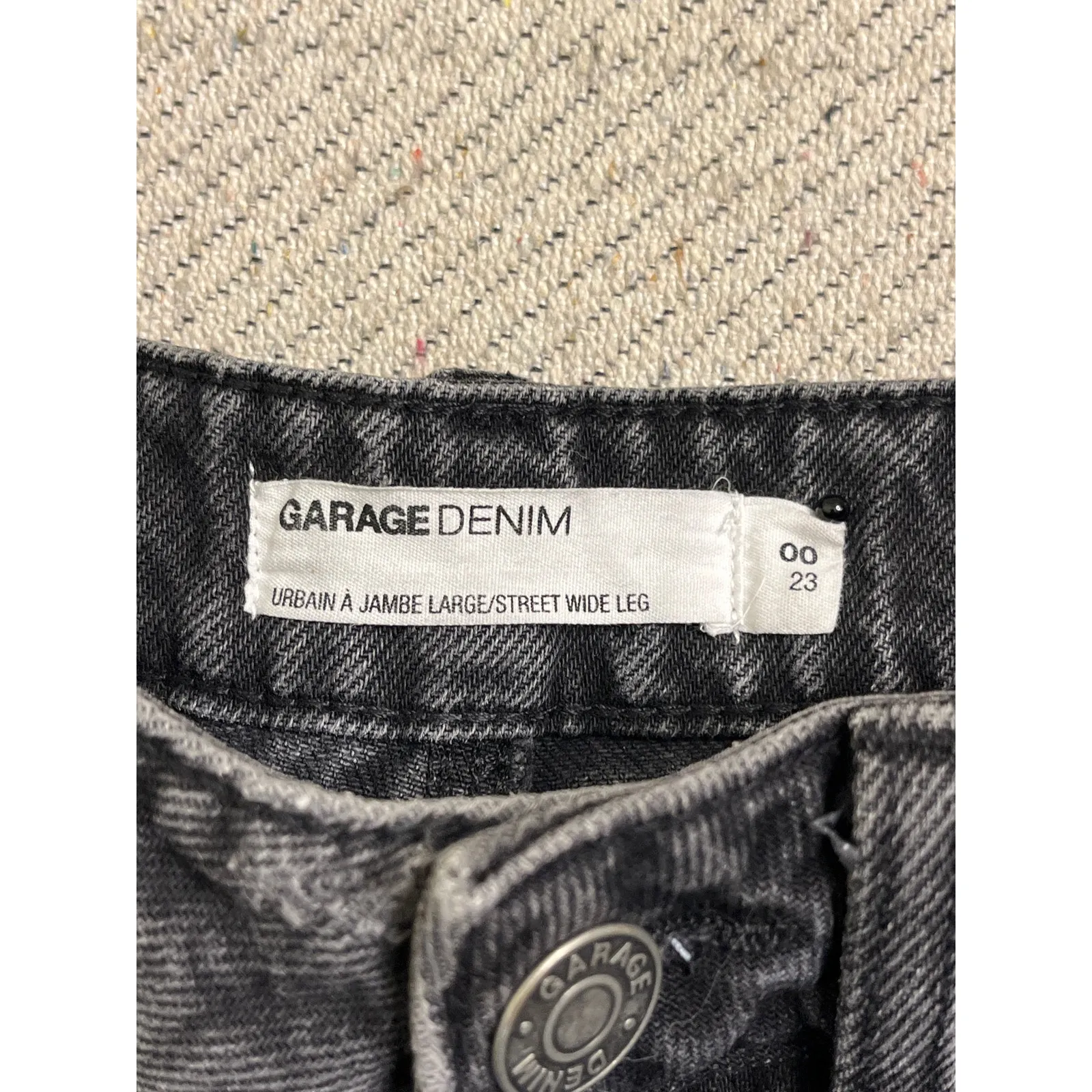 Garage denim street wide leg black distressed jeans, size: 00/23 - Image 8