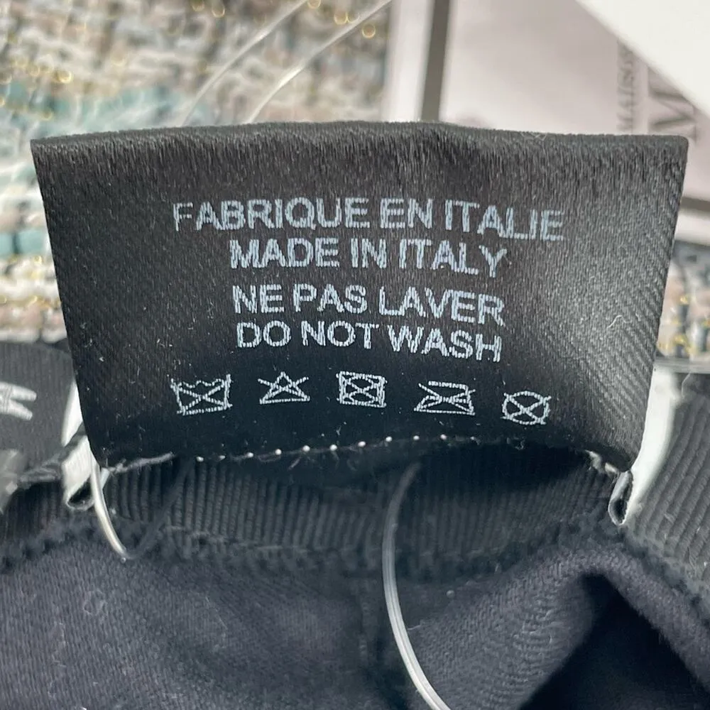 NEW Maison Michel Paris Mara Elegant Tweed Bucket Hat Blue Gold Plaid Size M - Image 11