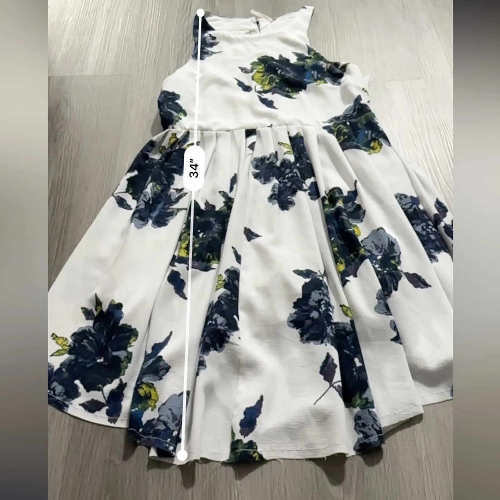 Free People Flutterby Blue & White Floral Sleeveless Mini‎ Dress Size 0 - Image 13