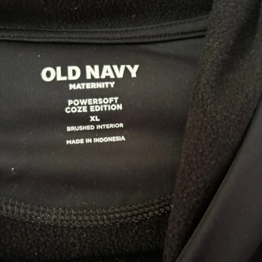 Old Navy Maternity Powersoft Full Zip Hooded Jacket Black Jack‎ Size XL Athletic - Image 5