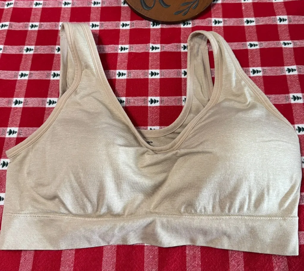 Jockey Wireless Seamless Back Smoothing Bralette Bra Women's Size Large Beige - Image 1