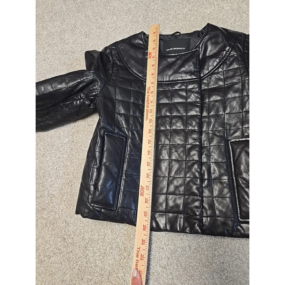 Club Monaco Womens Faye Quilted Leather Moto Jacket Sz XS‎ - Image 8