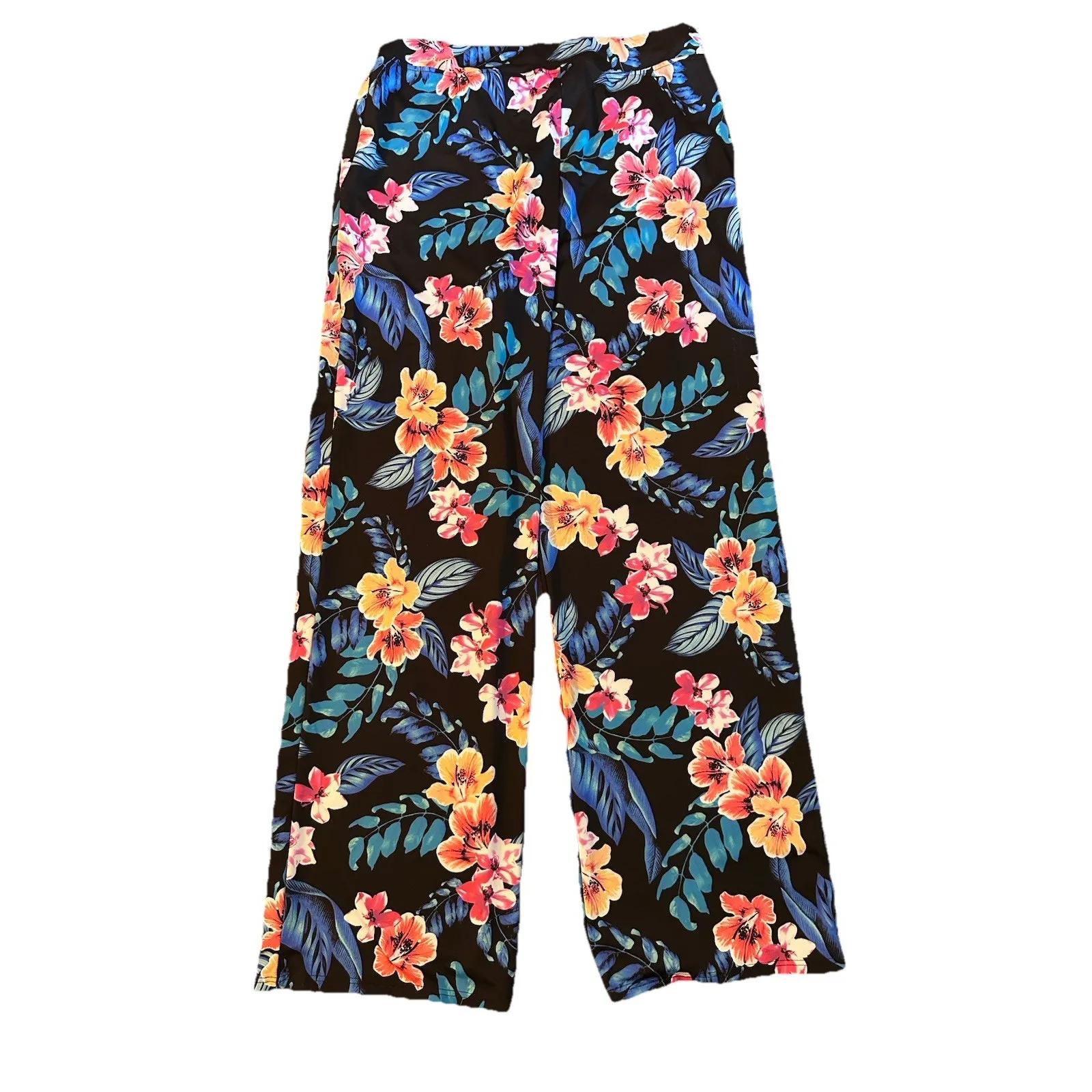 Lands' End Womens Small 6-8 Tropical Hawaiian Swim Fabric Pants Colorful Floral - Image 2