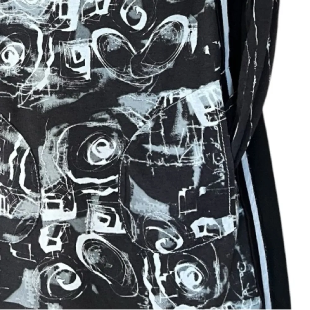 Elisa Cavaletti Long Sleeve Graphic Dress Luxury Italian Made Size Small Black - Image 3