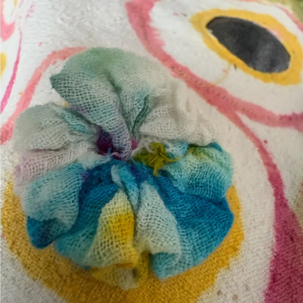 Handmade Artsy Vest, Funky Abstract Print, Colorful Patterned Vest Eclectic EUC - Image 9