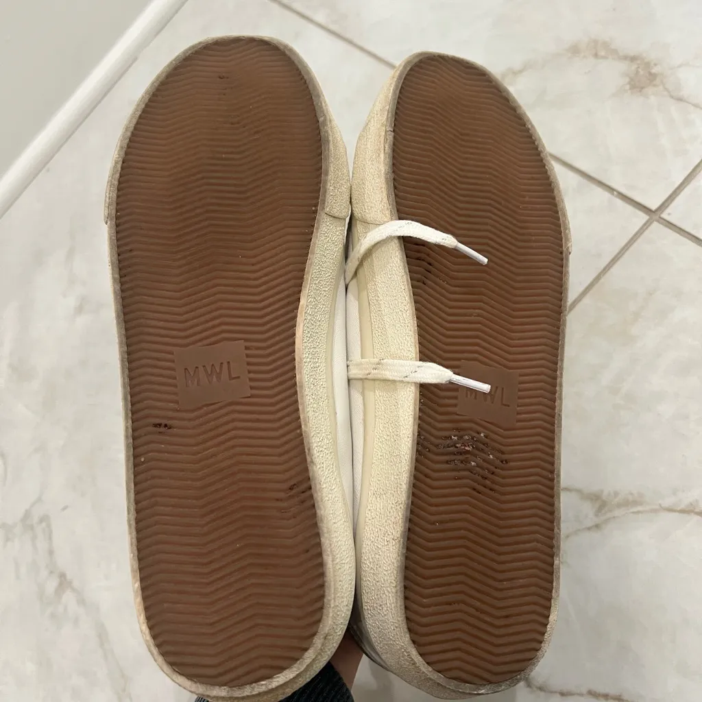 Madewell White Sidewalk Low-Top Sneakers in Leather: Wave Edition Size 9 US $88 - Image 7