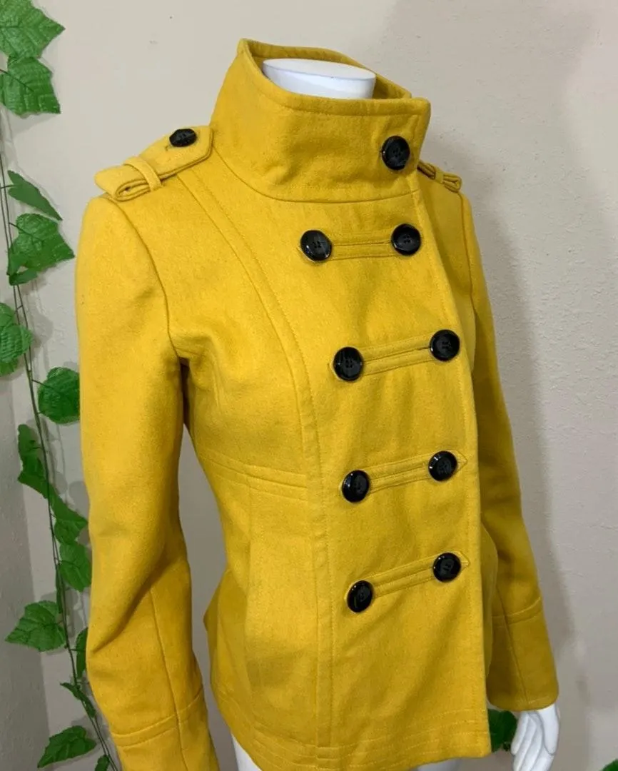 Yellow Gold Double Breasted Pea Coat - Image 7