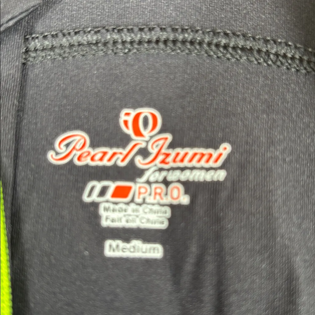 Pearl Izumi Pro Women's Black and Bright Yellow Cycling Jersey, Size Medium - Image 4