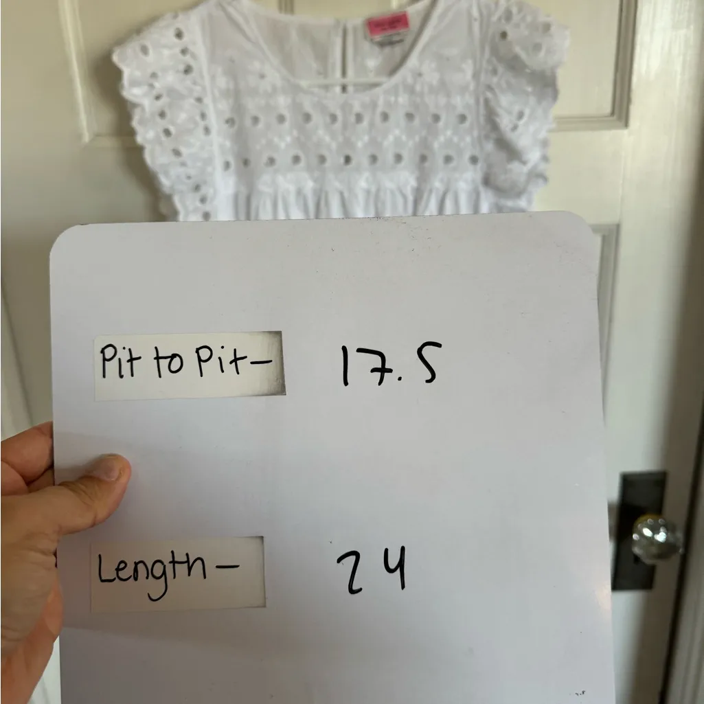 Kate Spade white ruffle embroidered eyelit blouse size medium - Image 7