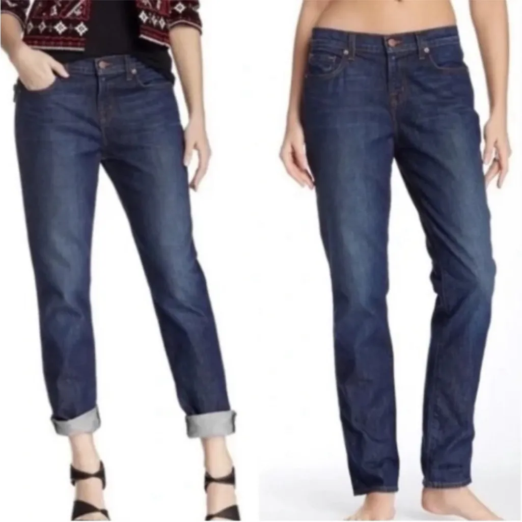 J Brand Mid-Rise Aidan Ringer Dark Wash Straight Leg Jeans, 27 - Image 2