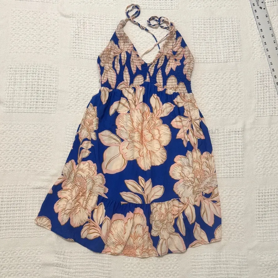 Maaji large blue bouquet Jessy smocked floral sun summer dress D3 3151 - Image 7