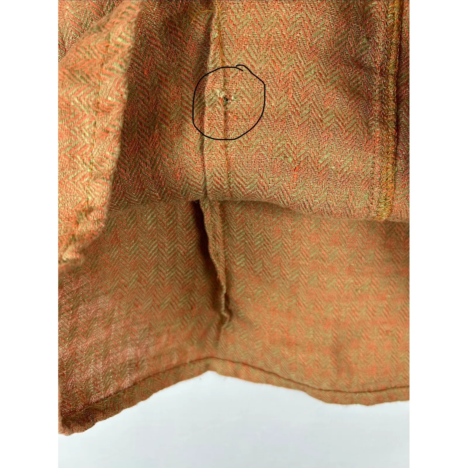 FLAX Linen Sleeveless V Neck Top Women's Medium Herringbone Earth Tone Casual - Image 10