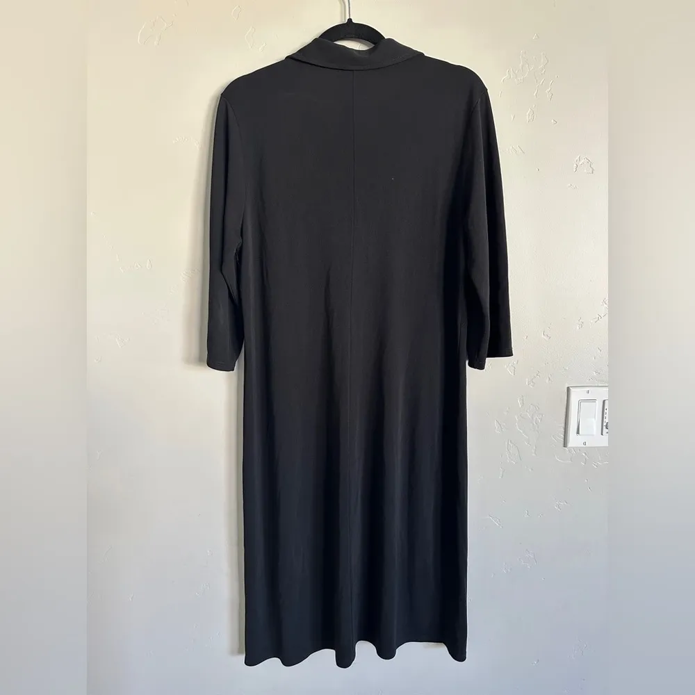 Willi smith black collared midi dress size large - Image 7