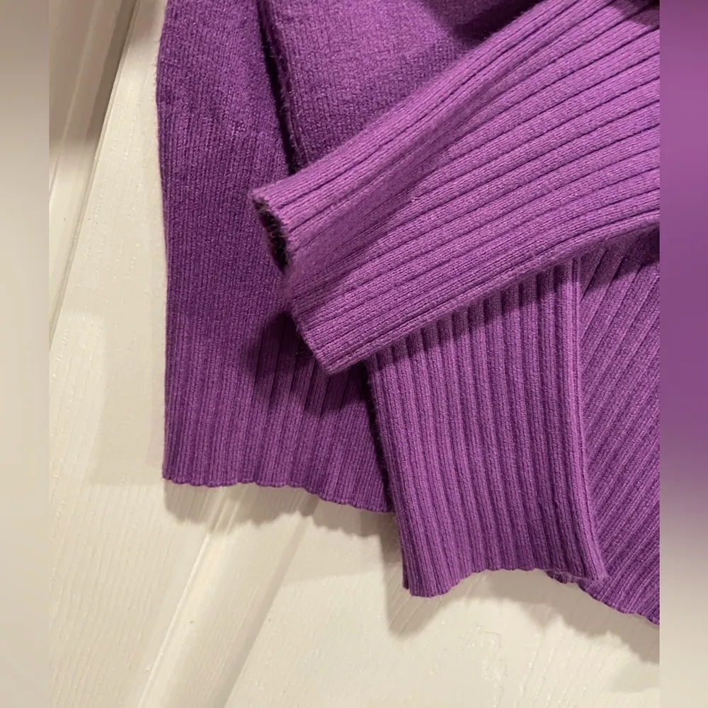 French Connection Size S Purple Rolled Mock Neck Long Sleeve Pullover Sweater - Image 5