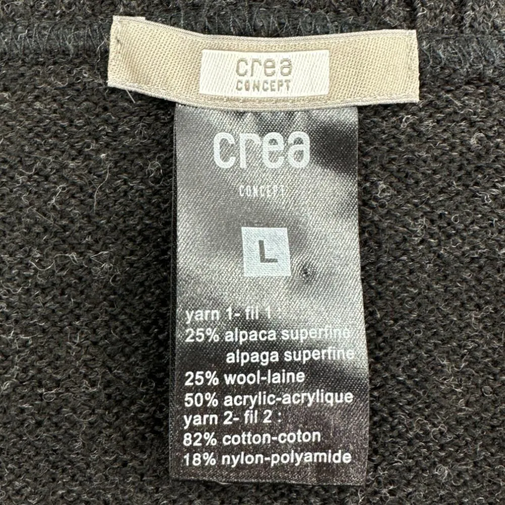 Crea Concept | L | Alpaca Wool Shawl Collar Asymmetric Hem Cardigan Sweater Brown Size L - Image 2