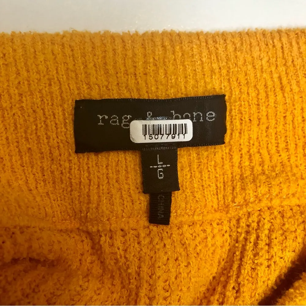 Rag & Bone Soleil Ribbed Knit Skirt Orange Yellow Bright Marigold Tangerine sz L - Image 13