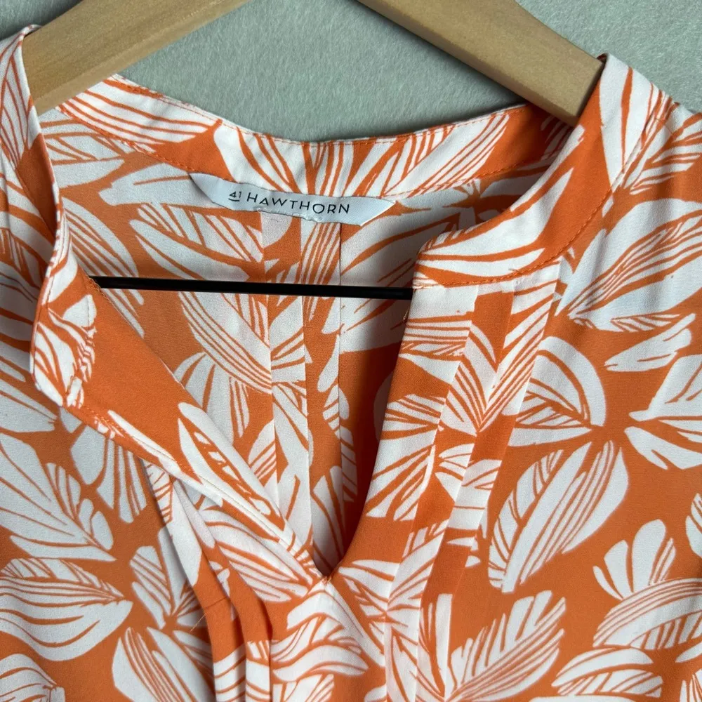 41 Hawthorn Women’s Breyson Pleated Detail Sleeveless Blouse Orange Floral Size undefined - Image 3