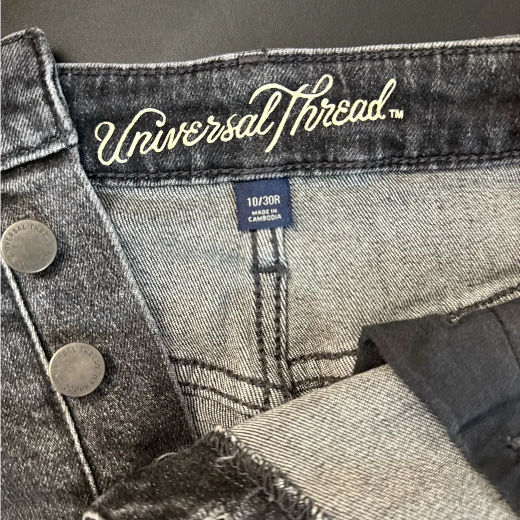 Universal Thread Black Jean Shorts Mid-Thigh Length - Image 5
