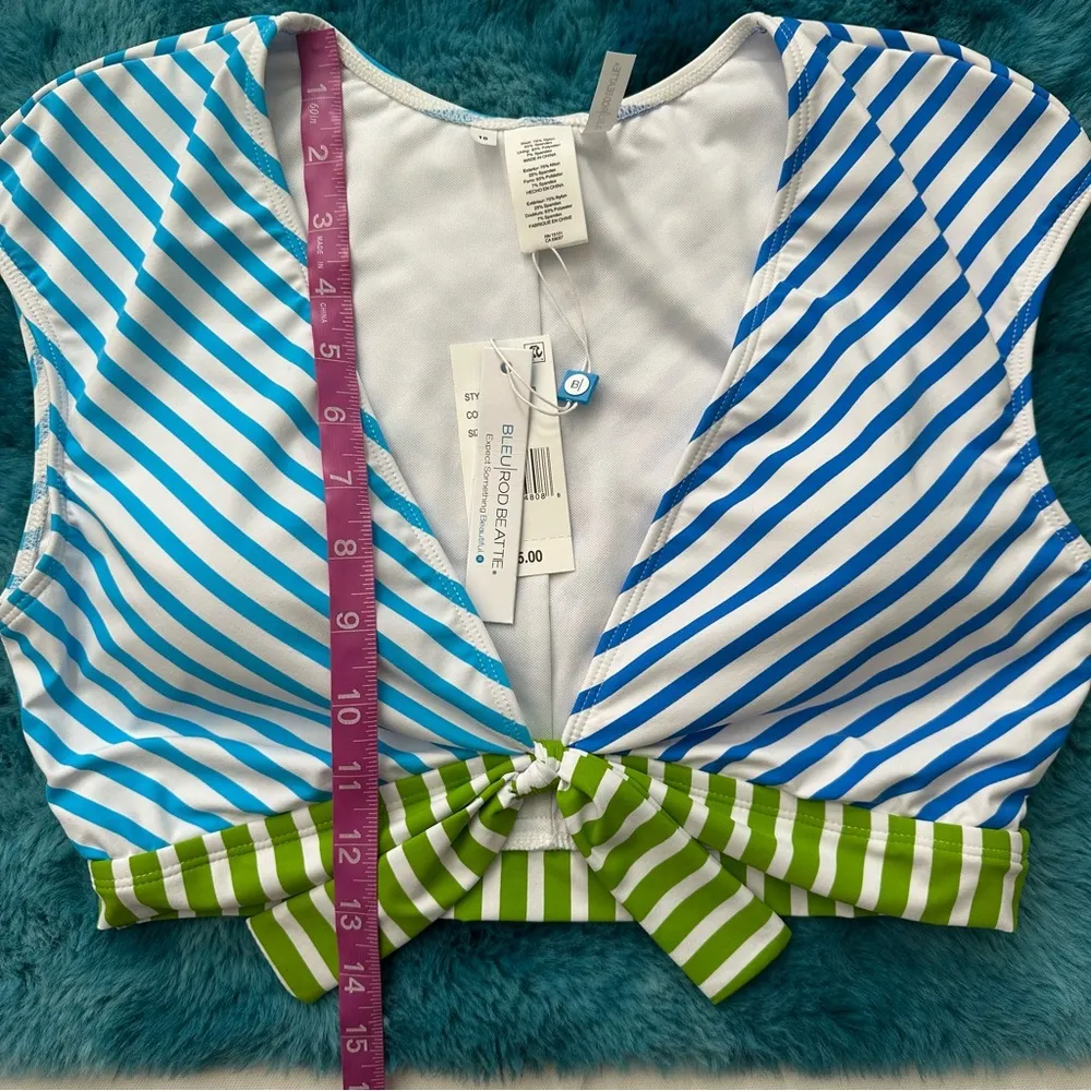 Bleu Rod Beattie Cap Sleeve Crop Bikini Top Size 10 - Image 7
