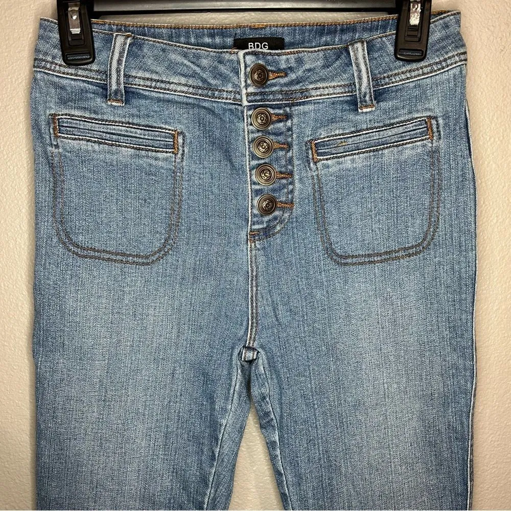 Urban Outfitters BDG y2k high rise patch pocket raw hem skinny jeans size 26 - Image 2