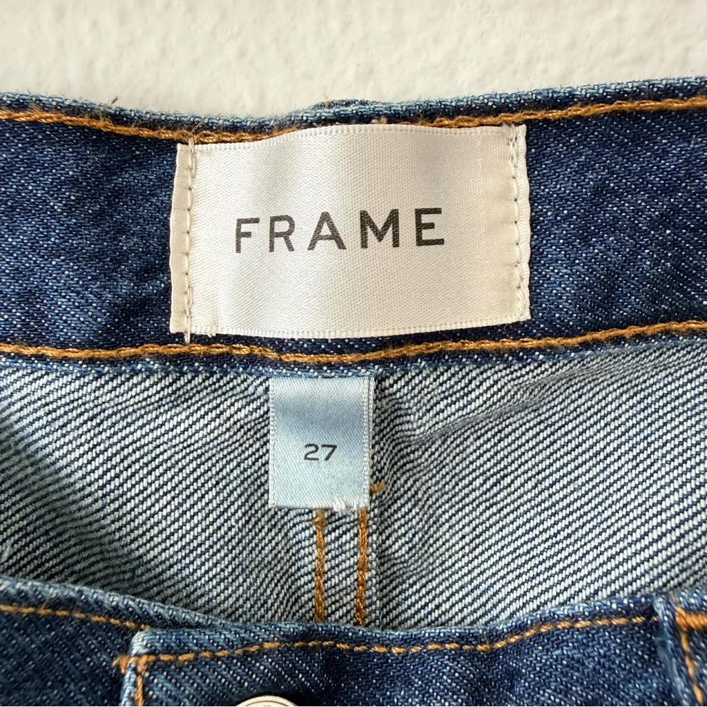 Frame NEW with Tags Le Jane Ankle High Waist Ankle Straight Leg Dark Blue Jeans - Image 9