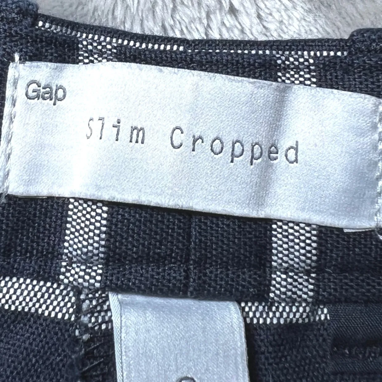 Gap Slim Cropped Striped Pants Womens 8 Black Grey Stretch Office Casual Party - Image 4