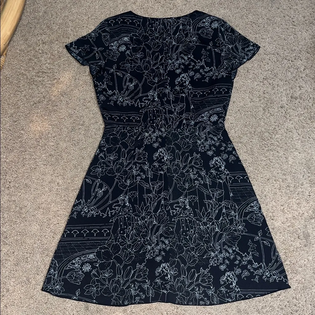 Aritzia Wilfred Nazaire Mini Dress Flutter‎ Sleeve Button Front Black Espace 2 - Image 5